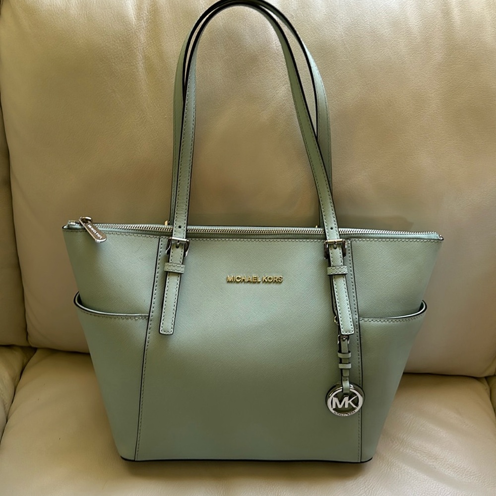 Michael Kors Light Green Tote Bag